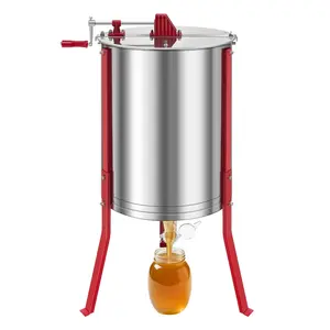 Manual Honey Extractor For Beekeeping, 6-Frame Stainless Steel Honeycomb Spinner, Hand Crank, Durable Food Grade Apiary Equipment For Honey Harvest, Easy To Clean, Rust Resistant, Professional Quality Beekeeping Tool
