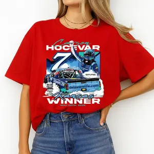 Carson Hocevar Kansas Truck WIN Classic Graphic Soft Cotton Crewneck T-Shirt For Fans