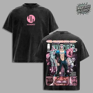 InkVerse Limited Edition The Viltrumite Invincible War Comic Graphic Tee, Invincible MCU Animated Series T Shirt, Superhero Punch Comic Design, Oversized Streetwear Unisex Tee, Vintage Bloody Comic Style, Gift for Invincible Fan