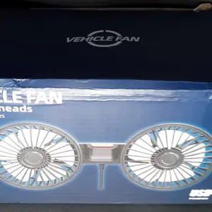 Adjustable Car Backseat Fan, 1 Count Summer Essential Double-head Electric Fan, Strong Wind Rear Seat Back 360 Degrees Rotation Large Air Volume Fan USB Car Fan