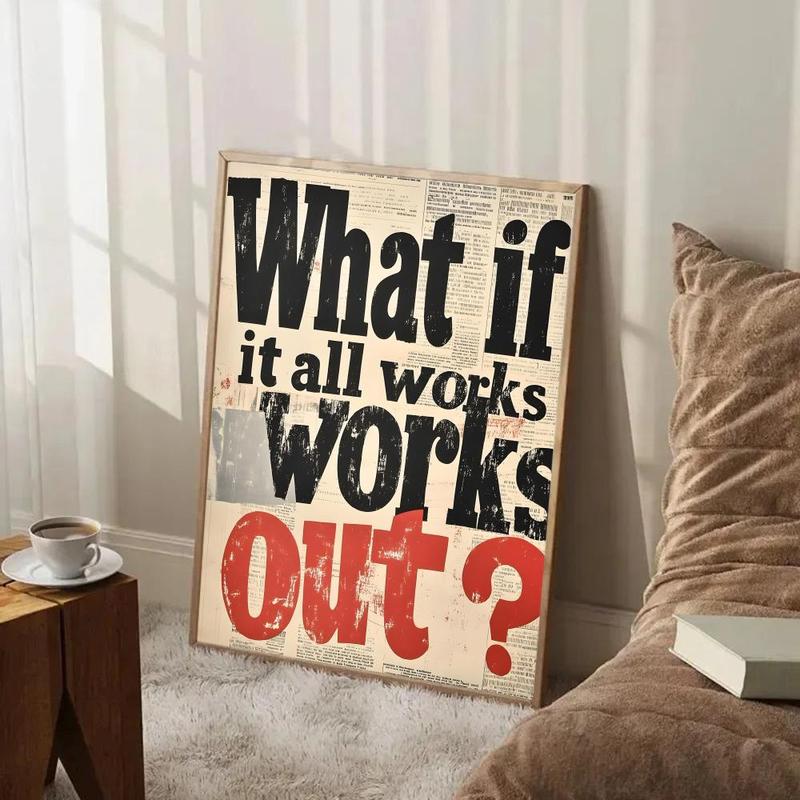 Heartfelt Inspirational Life Story W-What If It All Works Out Poster Lightfast self-adhesive posters ideal for gifting and adorning walls in bedrooms living rooms bars cafes and eateries high-def printing water-repellent safeguard