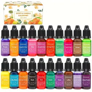 1 bottle / 20-color candle dye liquid colorant, suitable for DIY jewelry making, candle making, soap making. 10 ml /0.35 ounces for each color