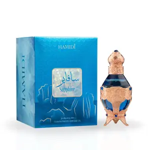 Hamidi Sapphire Concentrated Perfume Oil, 20ml (0.68 oz) - Unisex Floral Jasmine Perfume with Elegant Scent, Aromatic Citrusy Fragrance, Long-Lasting Fragrances for Beauty & Personal Care