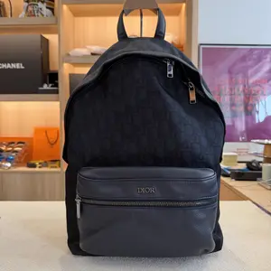 Pre-owned Dior Oblique Canvas and Leather Backpack