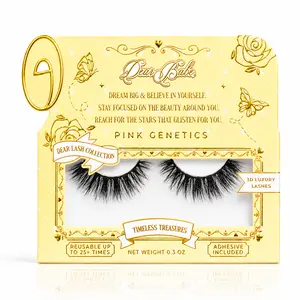 Timeless Treasures Pink Genetics Eyelashes Makeup Eyelash Extension Dear Babe Collection Reusable Up to 10.22 Times Cosmetic Enhancer