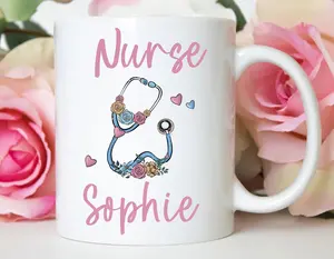 Personalised Nurse Mug With Name / Nhs Nurse Thank You Gift / New Nurse Present / Hospital Nurse Christmas Birthday Gift / Medical Student Ceramic Coffee