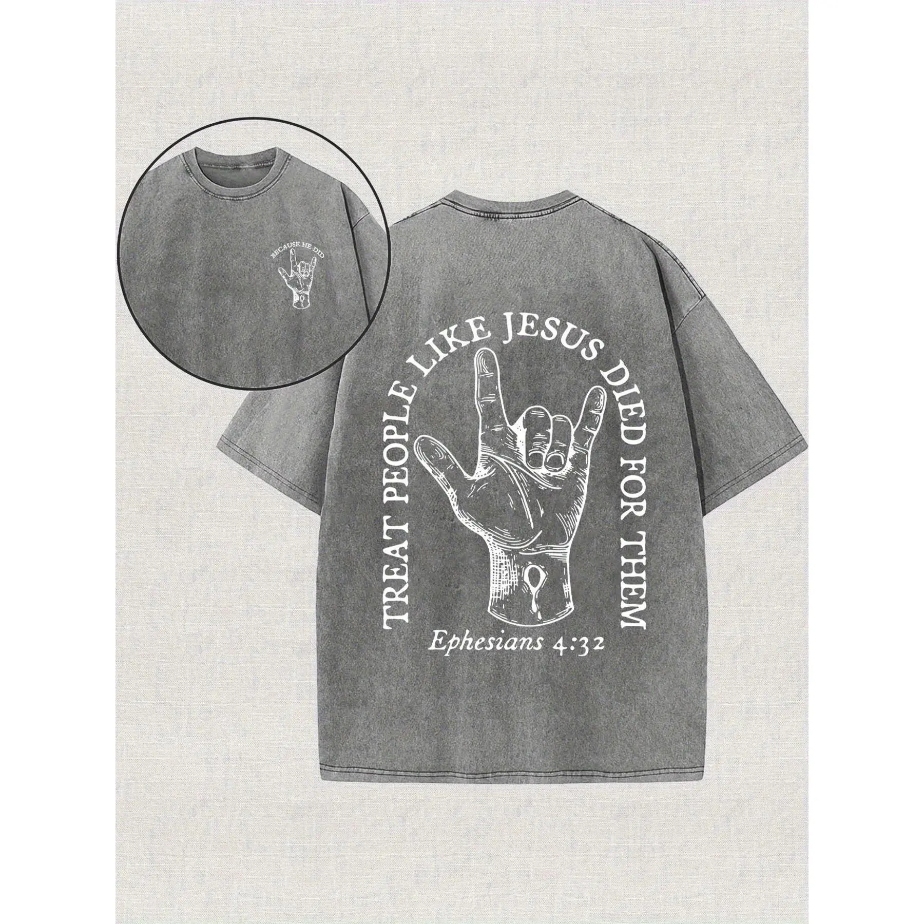 Women's Faith Graphic Oversized T-Shirt, Vintage Washed Drop-Shoulder Top in a Comfortable Cotton Blend, Casual Short Sleeve Tee for Everyday Wear