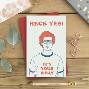 Cartoon Character Design Birthday Card with Envelope, 1pc Humorous Birthday Greeting Card, Birthday Gift for Family & Friend