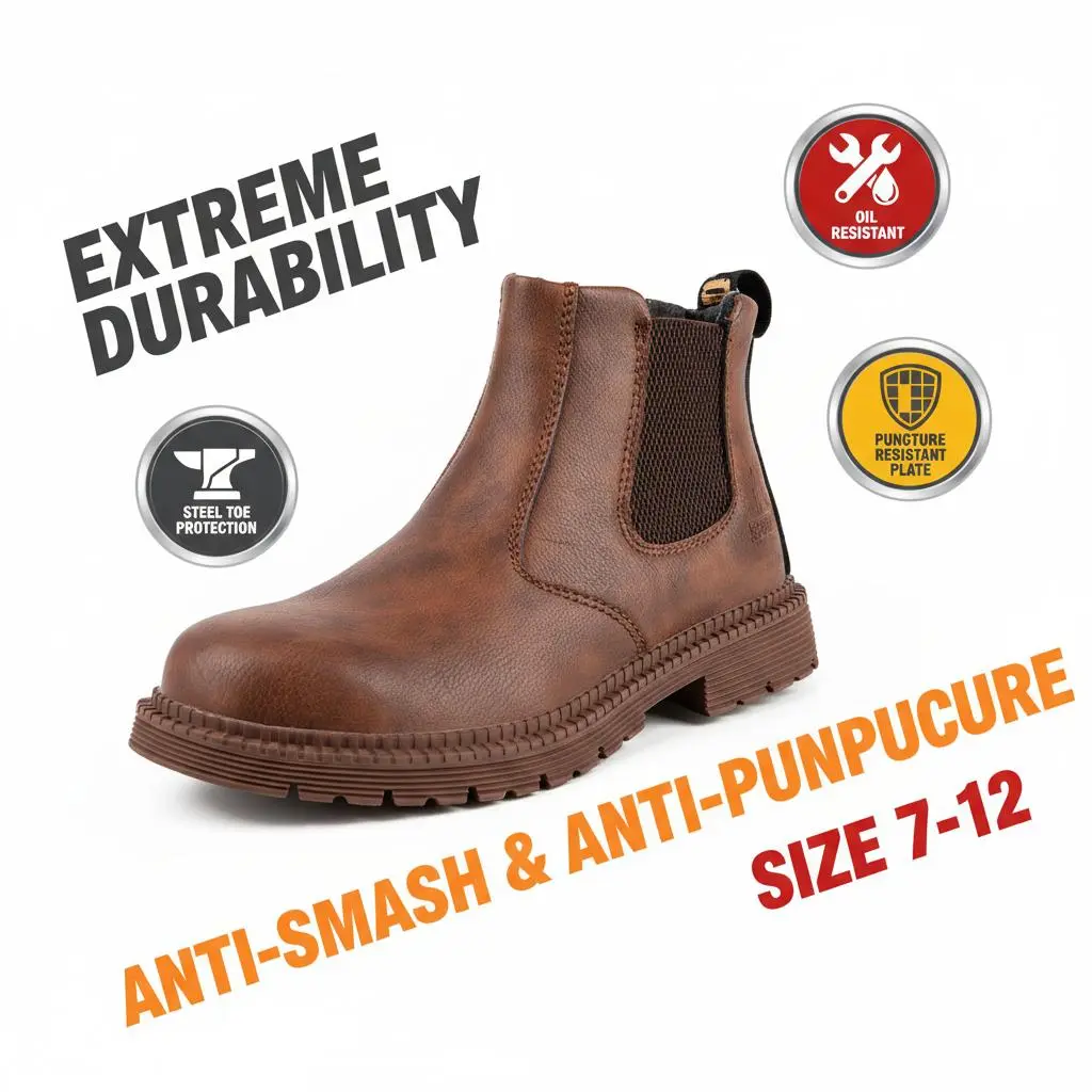 Smash-Proof Puncture-Proof Breathable Splash-Proof & 100% Waterproof Adult Carpentry Woodworking Painter Shoe - Anti-Slip Durable Comfortable Gear
