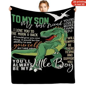 Flannel Blanket Soft and Comfortable Printed Pattern Suitable for All Seasons, Perfect for Bedroom, Living Room, Sofa, Camping, Multi-Scene Use, Ideal Gift for Son's Birthday, Back to School, Graduation Season, Memorial for Grandma