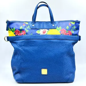 Pre-owned MCM Leather Tote Bags Spring/Summer 2014 “Paradiso” Collection Blue Tote