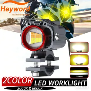 Heyword 1pc Motorcycle led Light, Driving Lighting, Dual Color Motorcycle Bulb, High Low light