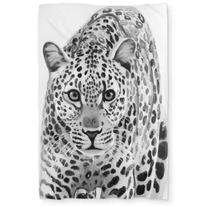 360 stand Twin Size Duvet Cover - Leopard Print Animal Motif Ready-to-Attack Wildlife Art Design, Breathable Microfiber Bedding Linen for Twin Size Bed Home Decor, Microfiber Face, Decorative Duvet Cover, Breathable Duvet Set, Animal Theme Duvet Covers