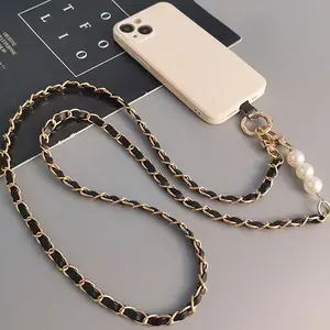 Universal Phone Lanyard, Long Neck Strap Design, Pearl Chain for Women, Stylish and Practical Accessory, Perfect for Daily Use