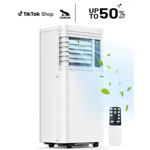 【SummerVibes】COWSAR 8,000 BTU Portable Air Conditioners Cool Up to 350 Sq.Ft, 4 Modes Portable AC with Remote Control, LED Display, 24Hrs Timer, Installation Kits for Home/Office/Dorms, White