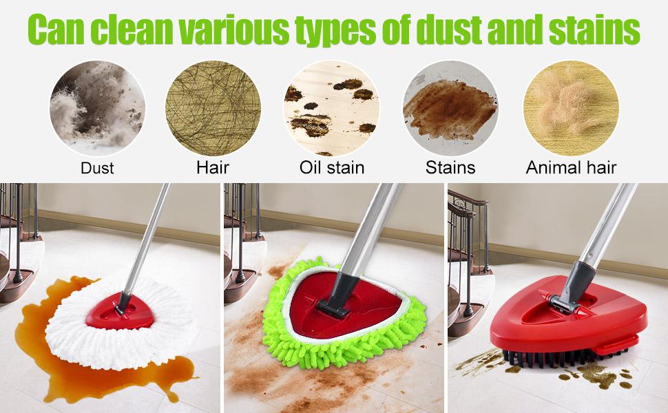 Spin Mop Replacement Head Base Scrub Brush Handle, 4-Section 30-to-58 inch Mop Replacement Stick Compatible with Ocedar Handle for Easy Wring Mops Refills 7 Pack