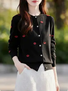 Women's Knitted Cardigan Sweater Coat Thin Spring Autumn Outerwear, New Arrival Fashionable Women's Clothing Knitwear