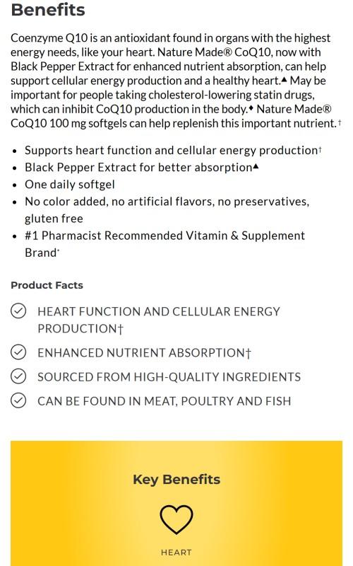 Better Absorption▲ CoQ10 100 mg with Black Pepper Extract