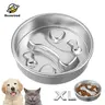 Geoorood Stainless Steel 2-in-1 Slow Feed Bowl & Lick Mat for Large Breed Dogs - 3-Cup Meal Volume Durable Bowl/Dish, Non-Slip Base, Whisker-Friendly, Slower Eating, Bloat Prevention, Mental Stimulation, Summer Essential
