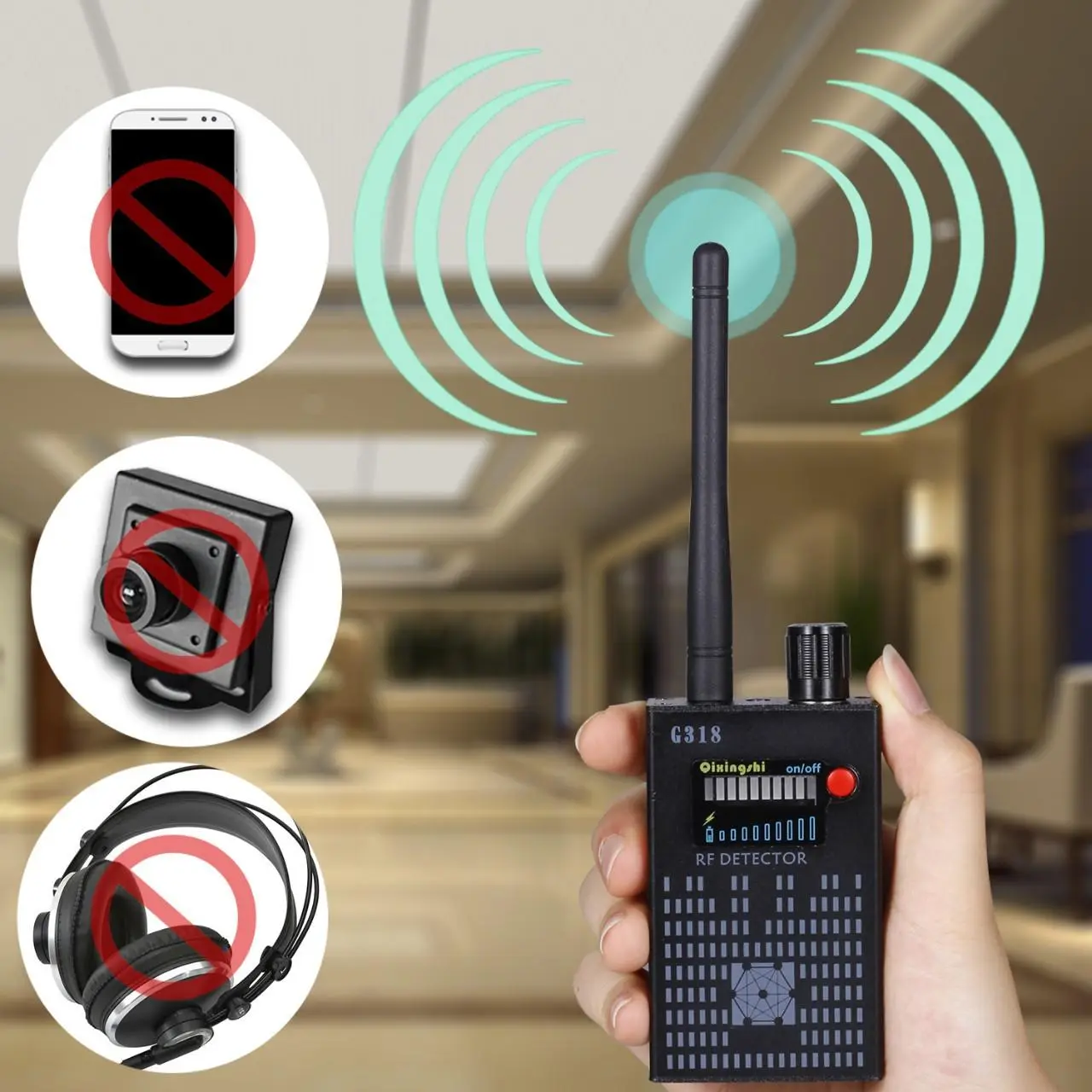 Wireless Detector G318 Anti-Spy Anti-Eavesdropping Anti-Targeting Hole Camera G318 Detector Safety