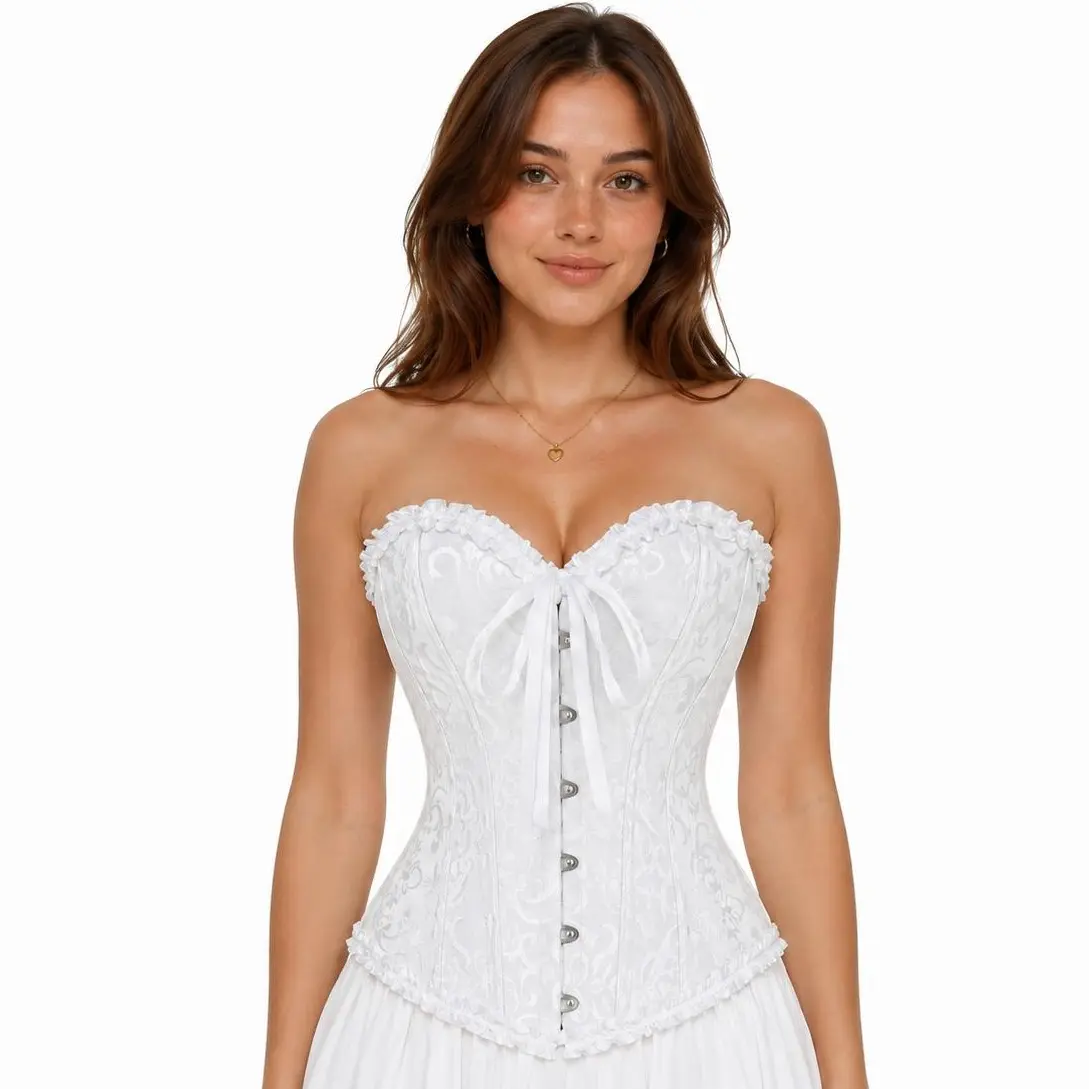 Cute Gothic Corset for Women, Black Renaissance Lace-up Bustier Top, Polyester Shapewear for Pirate Party Costume