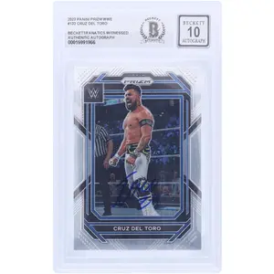 Cruz Del Toro WWE Autographed 2023 Panini Prizm #133 Beckett Fanatics Witnessed Authenticated 10 Card - Fanatics Authentic Certified