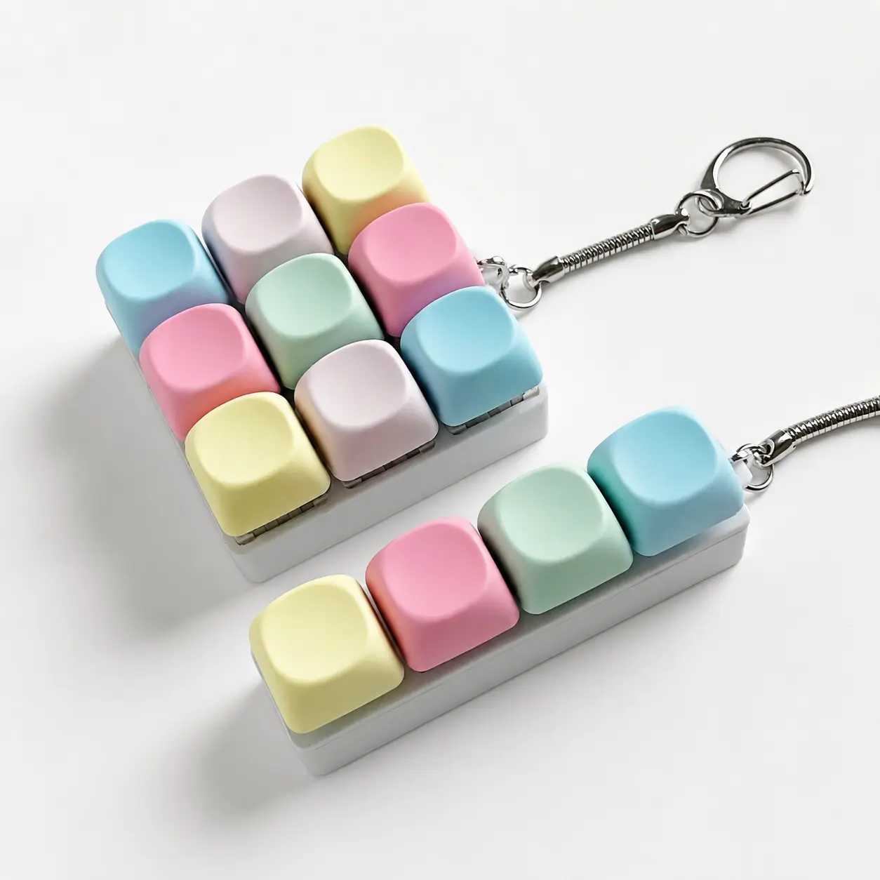 Vintage Keyboard Fidget Toy Keychain for Adults Seeking a Sensory Tool, 4-9 Key Durable Soft Silicone-ABS Sensory Tool with Crisp Keystroke Response for Desk Decor (PVC Material Included)