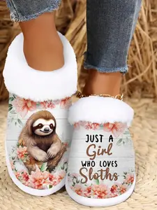 Women's Cute Sloth Slippers, Non-Slip Indoor/outdoor House Shoes, Animal Face Design, Soft Warm Winter Loungewear, Cozy Gift for Sloth Lovers, Home Slippers