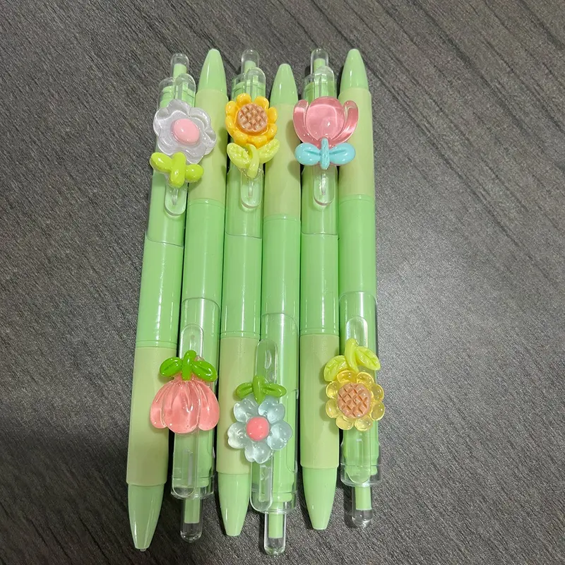 6/12pcs Creative Design Floral Pattern Retractable Ballpoint Pens, Aesthetic Pens, Pen Set, Multi purpose pens, Stationery Writing Tools, Smooth writing experience, ideal for diaries, school, office use, gifts, or Mother's Day presents