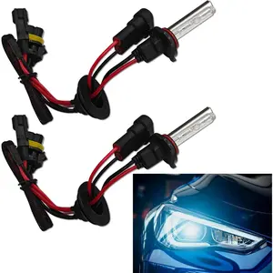 2 Pack 9005 HID Xenon Bulbs for Car, IP67 Waterproof Hid Lights for Cars Headlights, 35W 8000LM 6000K Front Lighting Bulb with Stents Base for High Low Beam Bulb Replacement
