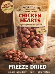 Chicken Heart Treats - Freeze Dried High Value Dog Treats