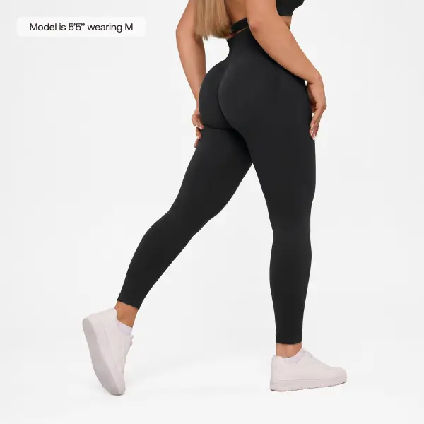 BetterMe Ultrasculpt Women's Black High-Waisted Contour Knit Butt-Lifting Tummy Control Leggings - Squat-Proof, No-Roll, Breathable Athleisure Style Pants Athletic Fit for Gym, Yoga Training