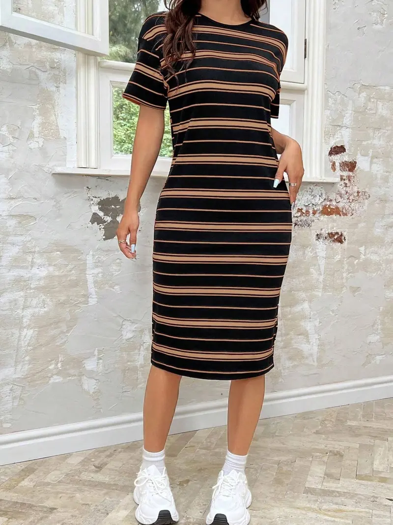 womens black dress sneakers Solene Striped Maxi Dress main image 0