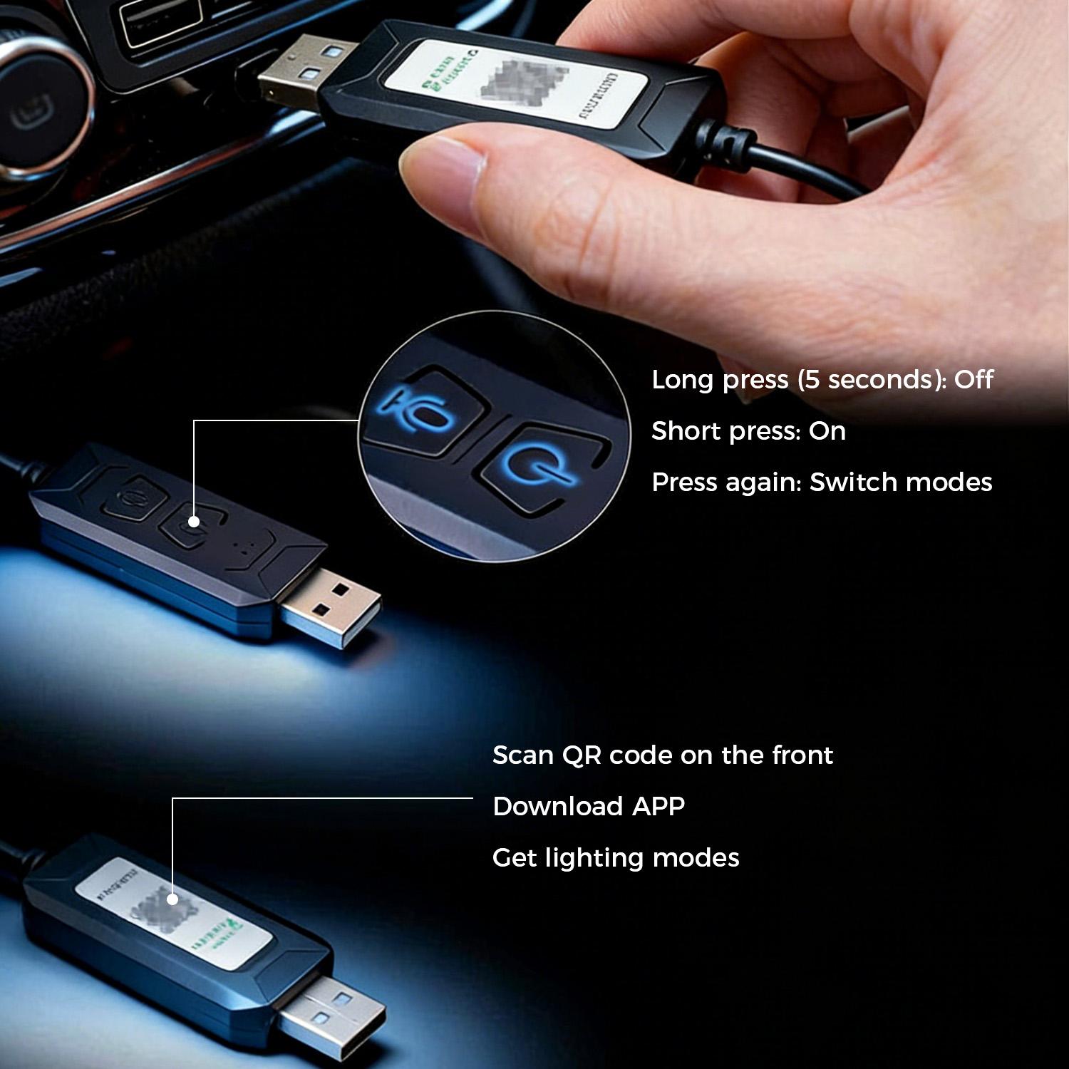 Car RGB LED Strip Lights – APP Control Music Sync Interior Lights with Remote, Various Colors DIY Ambient Lighting for Cars Trucks SUV