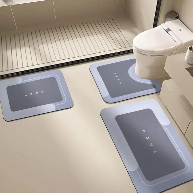 athroom Toilet Mat, 3pcs Non-slip Bathroom Floor Mat, Diatomite Bathroom Mat, Room Decor Water Absorbent Interior Rug for Bathroom Living Room Kitchen Laundry Bathroom Home Decor, Drying Doormat, Bathroom Accessories, Household Items, Home Goods
