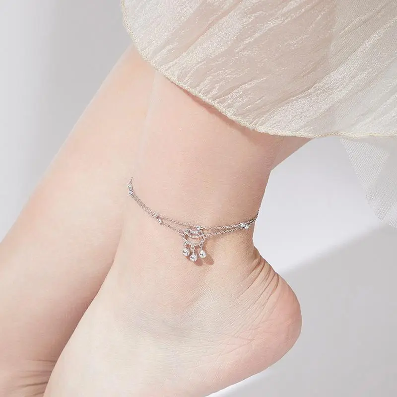 1pc Peace Lock Bell Anklet for Women, Double-Layer Foot Chain Ankle Bracelet, an Ideal Gift for Friends, Suitable for Daily Wear, Parties, and Banquets