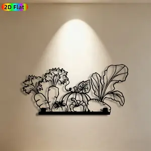1pc Vegetable Metal Wall Art, Vibrant Vegetable Statue Mural, Ideal Gift for Thanksgiving, Harvest Festival, Garden & Kitchen Decor Enthusiasts,  Metal Wall Decor Wall Sculptures, Perfect for Kitchen Wall & Garden Fence, Charming Farmhouse-Themed Decor