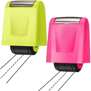 2 Handwriting Line Stamp Roller Dashed Handwriting Lines Practice Roller Stamp for Kids, Teachers Kindergarten Educati Pet Supplieson Classroom Back to School Need(2.72 x 2.44 x 1.54 Inch,Green, Pink)