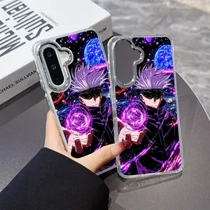 Anime Boy G-Gojo S-Satoru Protective Phone Case for Samsung Galaxy a Series, Metal Silver Color Lens Frame, Transparent Soft Back Cover