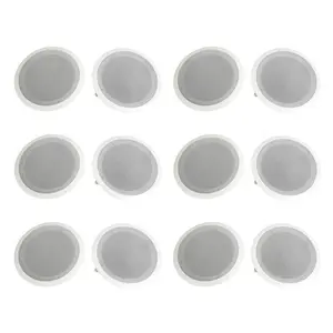 Pyle 8" 500W 2 Way In Wall/Ceiling Home Speakers System Audio Stereo, 12 Pack