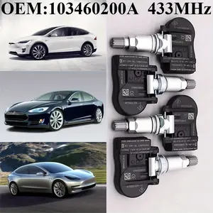 1Pcs/4Pcs TPMS/TIRE PRESSURE SENSOR OEM#103460200A #433MHz For #TESLA:MODEL S(2014/10-2021/12) MODEL 3(2016/01-2020/08) MODEL X(2016/01-2022/12), Powered By Panasonic CR2450 Battery