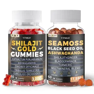 VTMGO Sea Moss & Shilajit Gummies Combo Pack - All-in-One Multivitamin with Oregano Black Seed Oil Ashwagandha & 15+ Extra Strength Ingredients - 60 Gummies*2 - Natural Healthcare Fitness Dietary Edible - Fermented Beet Maca Root