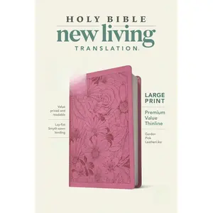 NLT Large Print Premium Value Thinline Bible, Filament-Enabled Edition (Leather Like, Garden Pink)