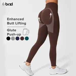BRXL BrxlGrit Scrunch Butt Lifting Tummy Control High Waist Workout Leggings for Women Seamless Compression Gym Yoga Pants 4 Way Stretch Squat Proof Non See Through Moisture Wicking for Training Running-1