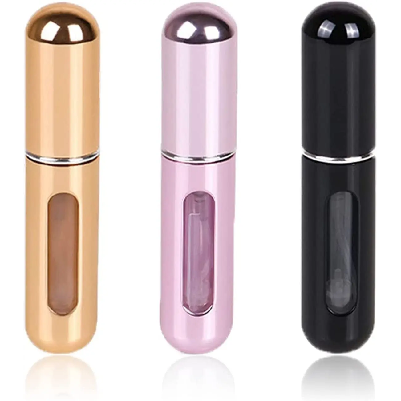 Travel Mini Perfume Refillable Atomizer Container, Portable Perfume Spray Bottle, 5Ml Travel Perfume Scent Pump Case Fragrance Empty Spray Bottle for Traveling and Outgoing (3 Pack)