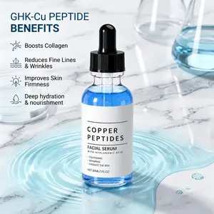 GHK-Cu Copper Peptide Serum with Hyaluronic Acid | Anti-Aging Facial Serum, Deep Moisturizing & Nourishing, Firming & Wrinkle Smoothing | Fragrance-Free | 30ml Daily Face Serum for All Skin Types | Men & Women, Cruelty-Free, Vegan Skincare