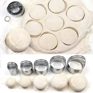 Ultimate 5-in-1 Baking Tool! Stainless Steel Biscuit Cutter Set with Handle. Multi-Size Dough Ring Molds for Perfect Scones, Ravioli, English Muffins & Sandwiches. Space Saving Nesting Design. Essential Kitchen Gadget.