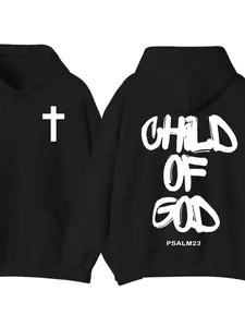 Child of God Hoodie – 2-Sided Faith Graphic Pullover, Christian Streetwear Sweatshirt, Unisex Casual Outfit, Trendy Spiritual Apparel Black Breathable