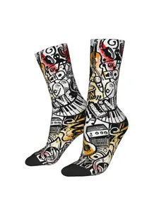 1 Pair Funny Hip Hop graffiti Funny Happy graffiti style Sporty Vintage Harajuku colorful Hip Hop Novelty Pattern Crew Crazy Sock