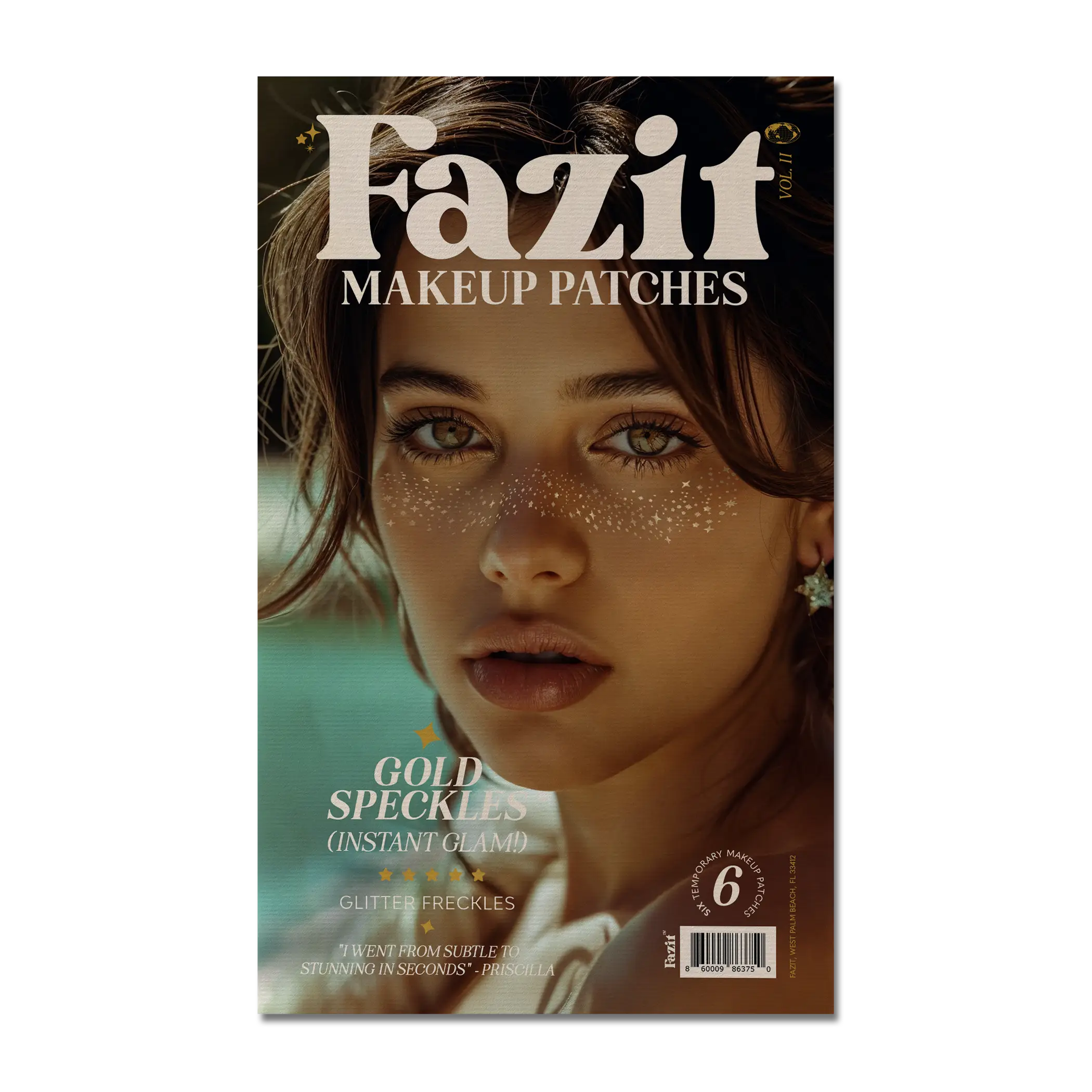 Gold Glitter Freckles Makeup Patches Flawless Radiant